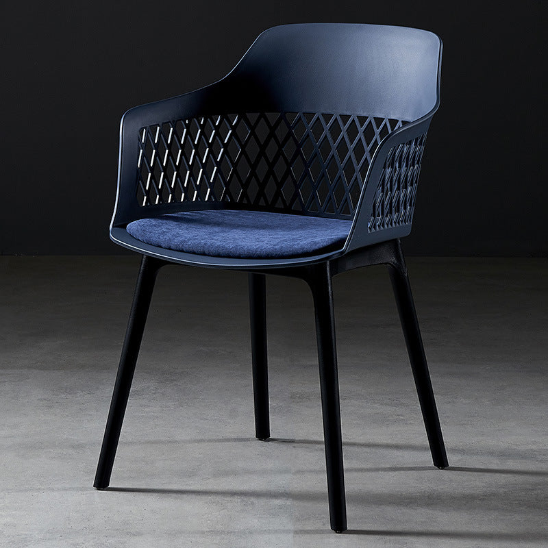 Sillón de metal contemporáneo para interiores y exteriores, sillón con respaldo abierto