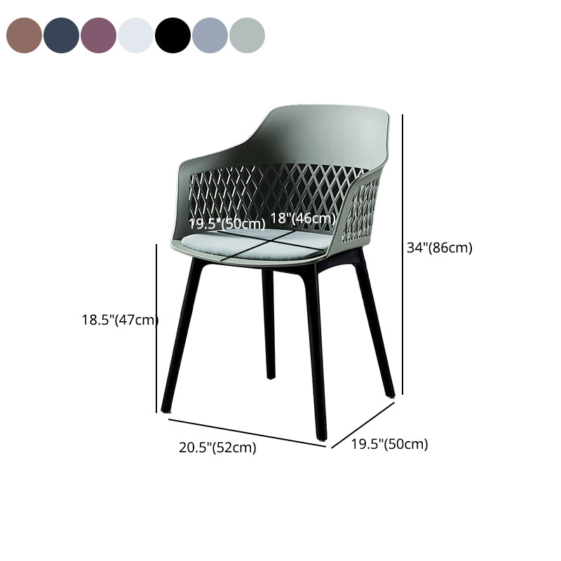 Sillón de metal contemporáneo para interiores y exteriores, sillón con respaldo abierto