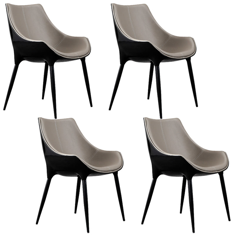 Sillón inclinado contemporáneo Sillón Parsons curvo de cuero para Brasserie