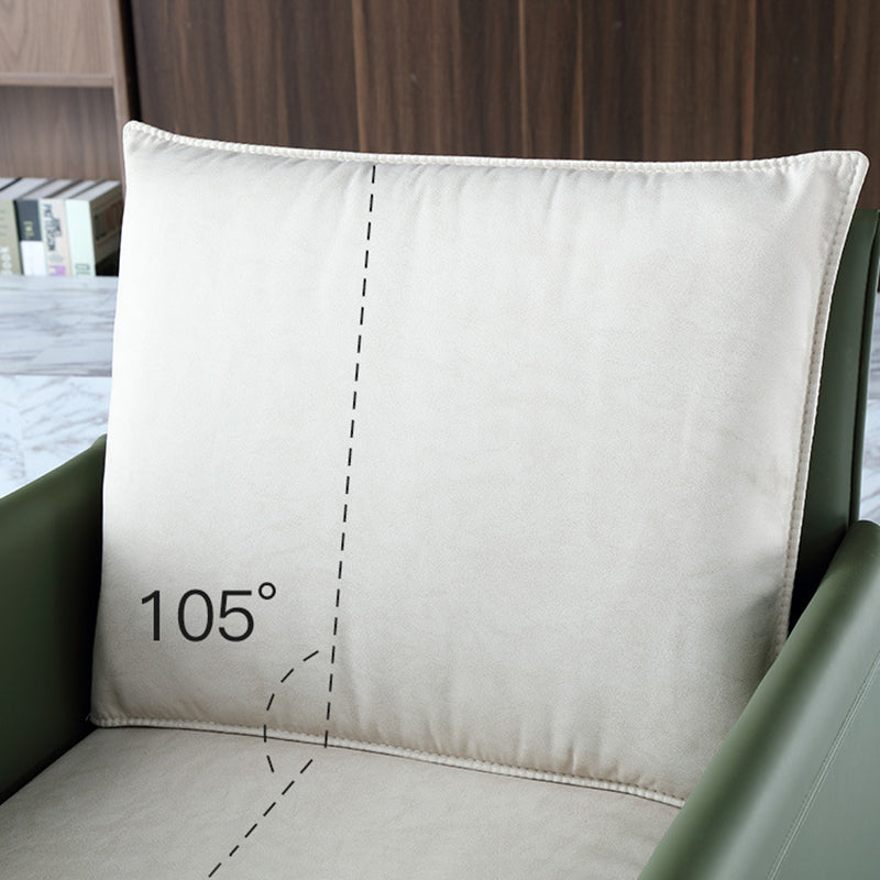 Silla curvada de cuero contemporánea y sillón de tela Parsons para el hogar
