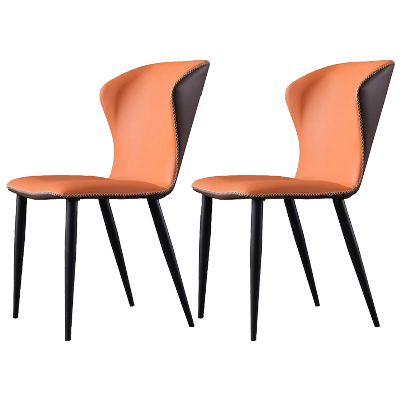 Contemporary Leather Dining Side Chair Wingback Side Chair for Brasserie