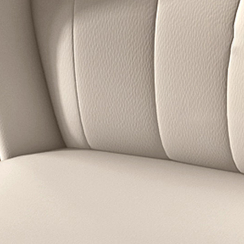 Silla lateral de comedor curvada de cuero para interiores moderna, silla sin brazos Parsons