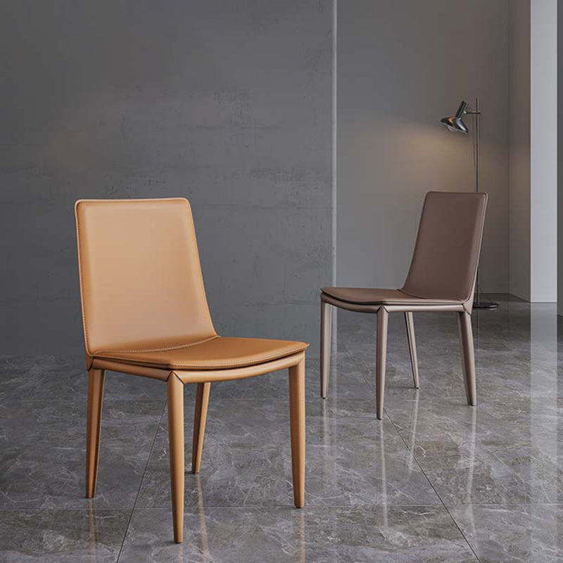 Leather Contemporary Dining Side Chair Kitchen Parsons Dining Chair