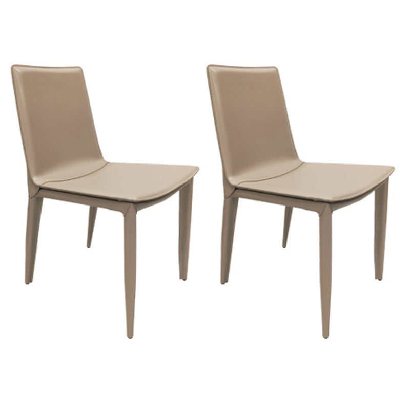 Leather Contemporary Dining Side Chair Kitchen Parsons Dining Chair