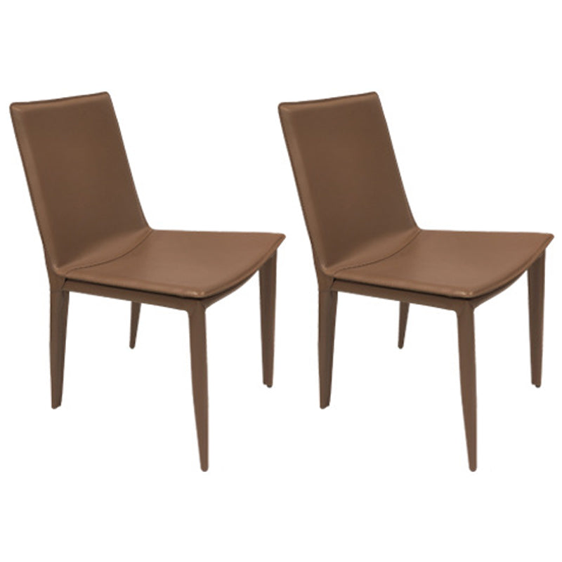 Leather Contemporary Dining Side Chair Kitchen Parsons Dining Chair