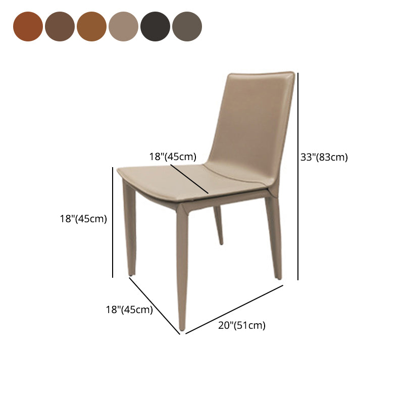 Leather Contemporary Dining Side Chair Kitchen Parsons Dining Chair