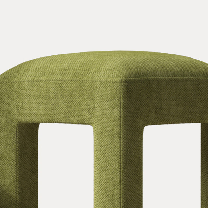 Silla lateral de comedor moderna, silla sin brazos con respaldo abierto de tela de lino con acabado mate