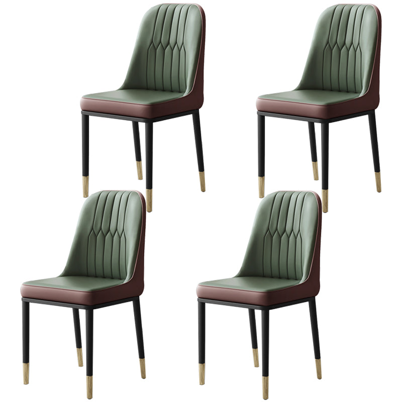 Chaises de salle à manger et d'appoint courbées en cuir contemporaines Parsons Chairs