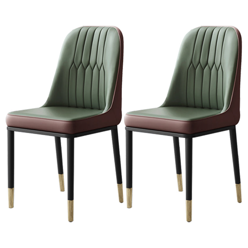 Chaises de salle à manger et d'appoint courbées en cuir contemporaines Parsons Chairs