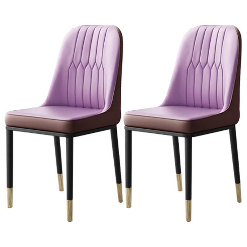 Chaises de salle à manger et d'appoint courbées en cuir contemporaines Parsons Chairs