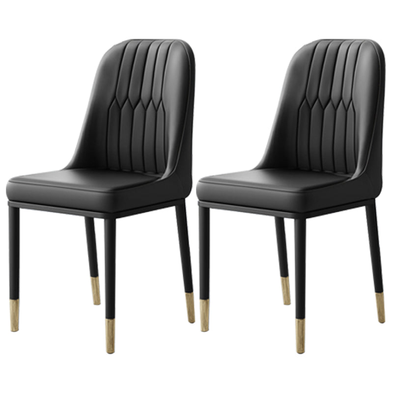 Chaises de salle à manger et d'appoint courbées en cuir contemporaines Parsons Chairs
