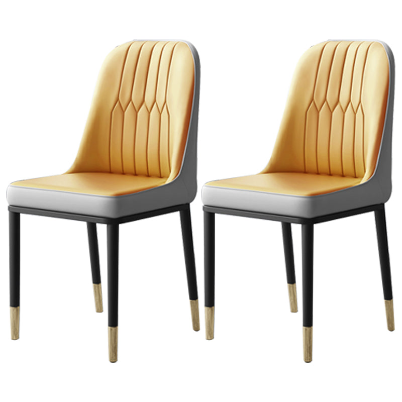 Chaises de salle à manger et d'appoint courbées en cuir contemporaines Parsons Chairs