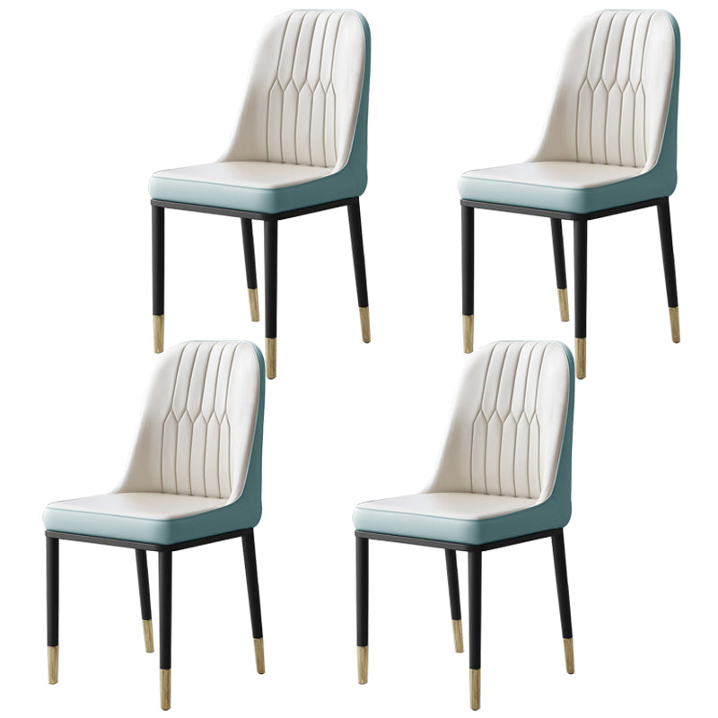 Chaises de salle à manger et d'appoint courbées en cuir contemporaines Parsons Chairs