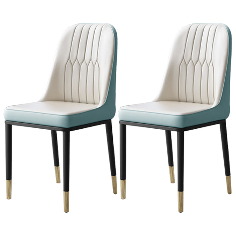 Chaises de salle à manger et d'appoint courbées en cuir contemporaines Parsons Chairs