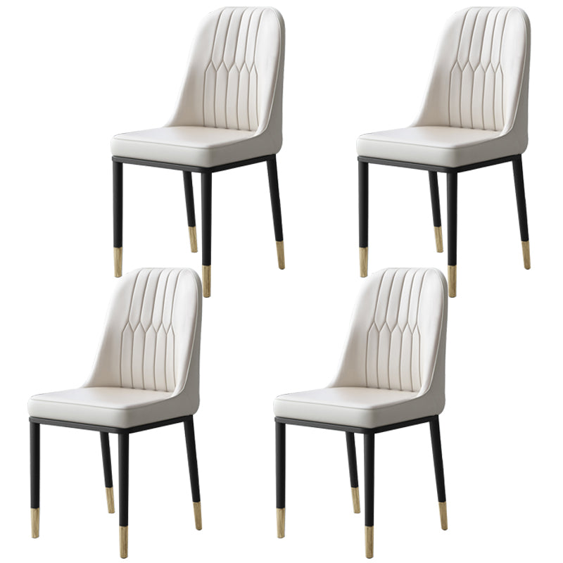 Chaises de salle à manger et d'appoint courbées en cuir contemporaines Parsons Chairs