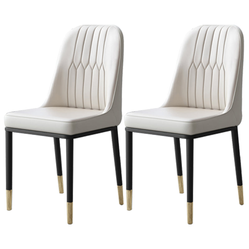 Chaises de salle à manger et d'appoint courbées en cuir contemporaines Parsons Chairs