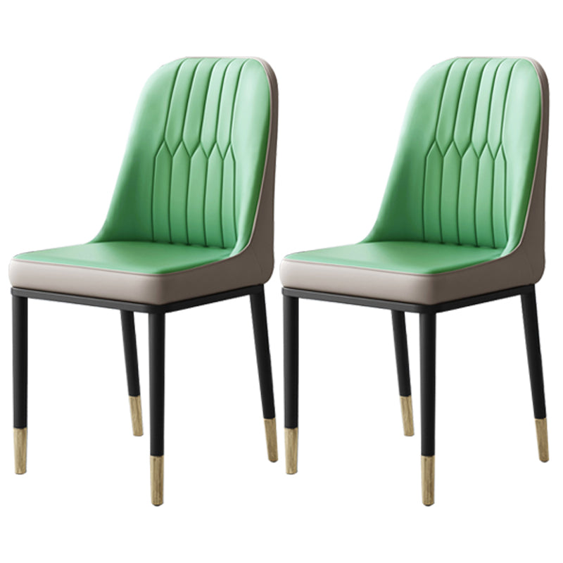 Chaises de salle à manger et d'appoint courbées en cuir contemporaines Parsons Chairs