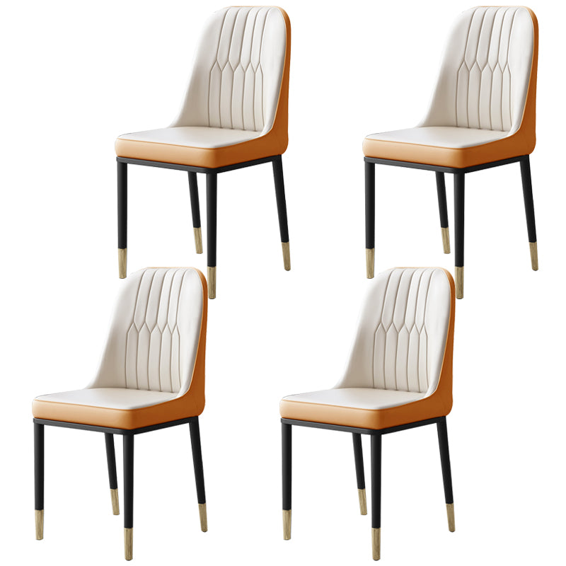Chaises de salle à manger et d'appoint courbées en cuir contemporaines Parsons Chairs