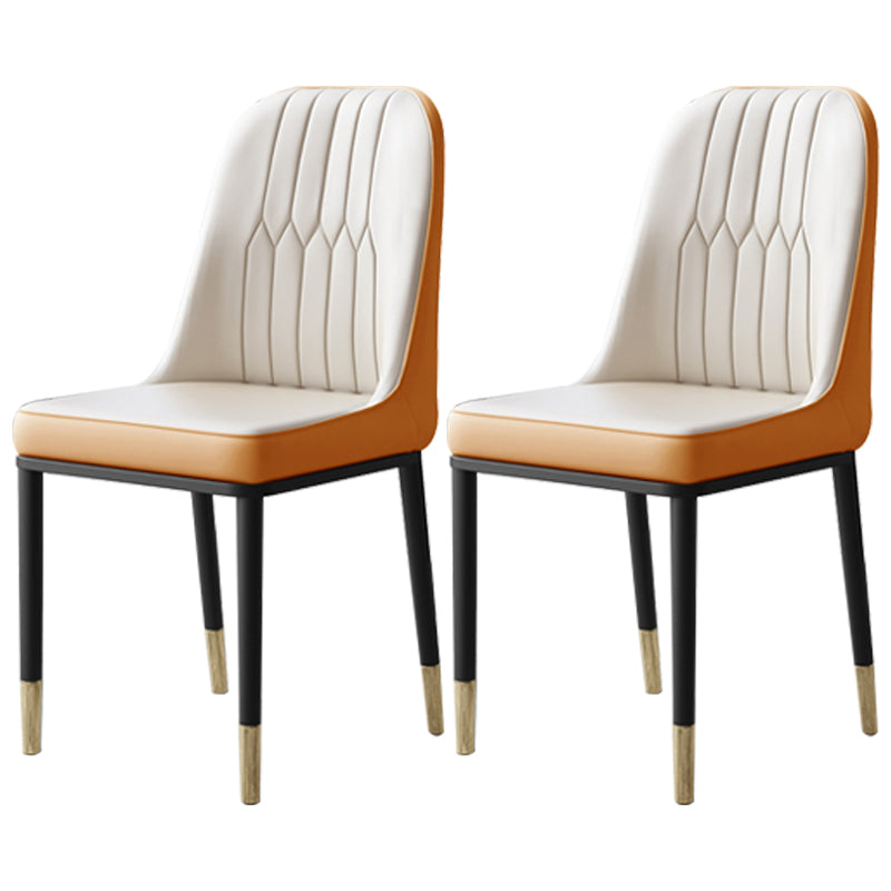 Chaises de salle à manger et d'appoint courbées en cuir contemporaines Parsons Chairs