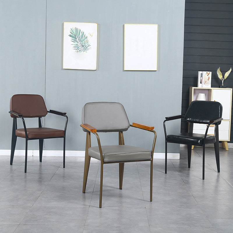 Fauteuil de pièce intérieure-extérieure en métal industriel, chaise à dossier ouvert