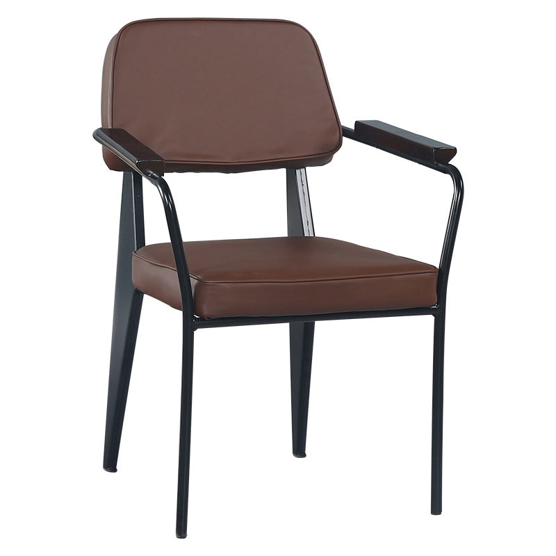 Fauteuil de pièce intérieure-extérieure en métal industriel, chaise à dossier ouvert