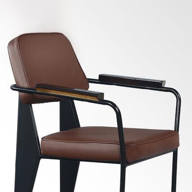 Fauteuil de pièce intérieure-extérieure en métal industriel, chaise à dossier ouvert