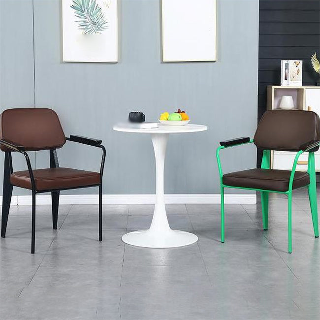 Fauteuil de pièce intérieure-extérieure en métal industriel, chaise à dossier ouvert