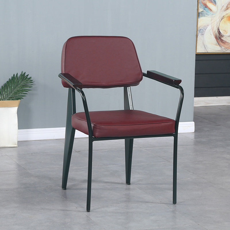 Fauteuil de pièce intérieure-extérieure en métal industriel, chaise à dossier ouvert