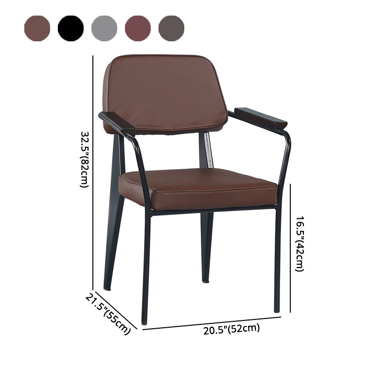 Fauteuil de pièce intérieure-extérieure en métal industriel, chaise à dossier ouvert