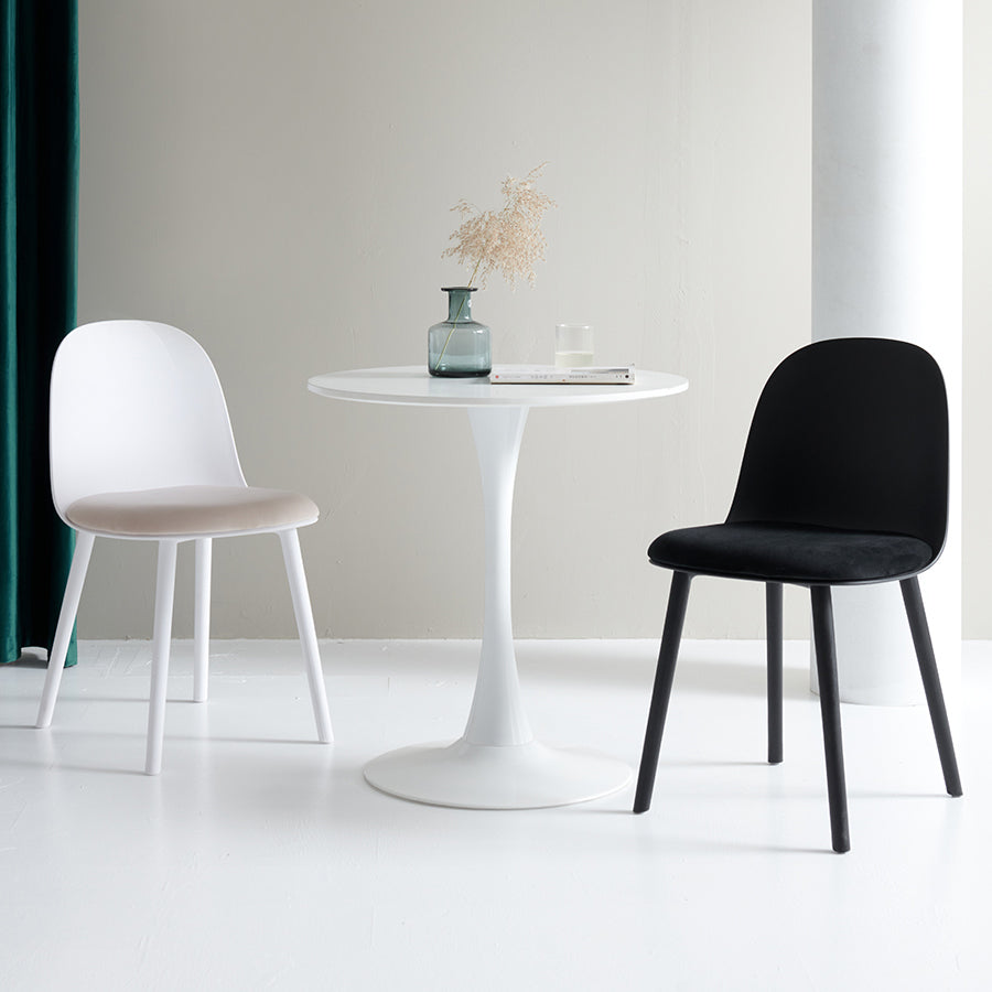 Sillas laterales de plástico Glam para interiores y exteriores, silla con respaldo sólido