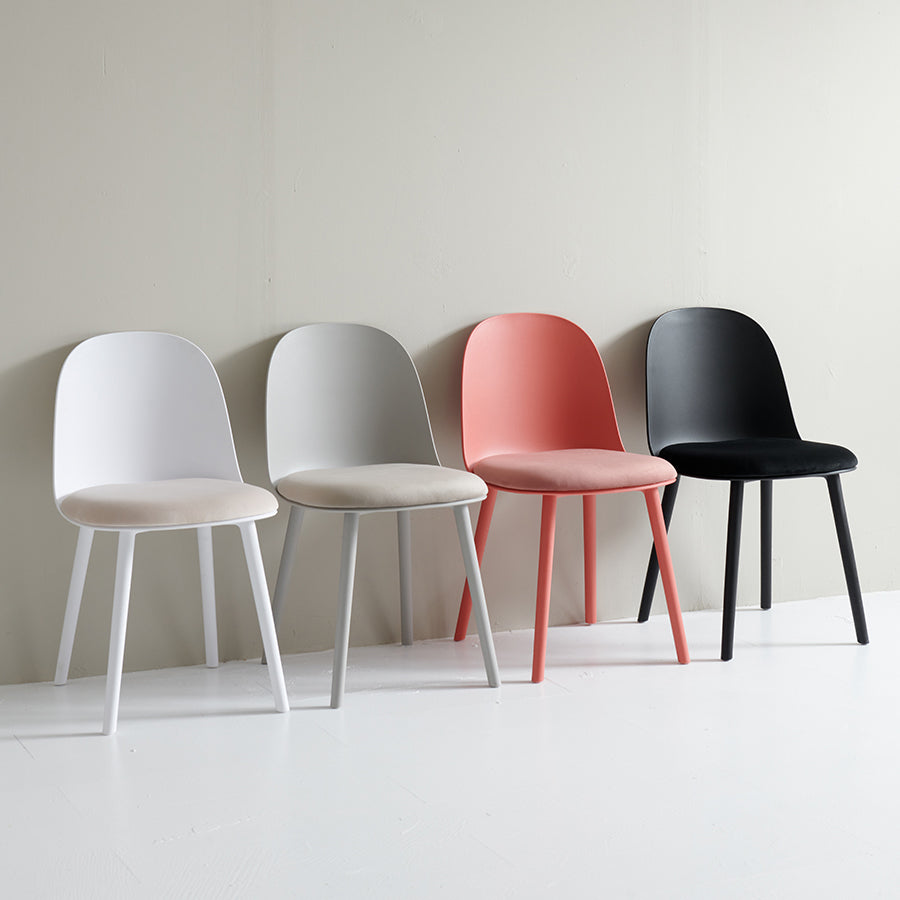 Sillas laterales de plástico Glam para interiores y exteriores, silla con respaldo sólido
