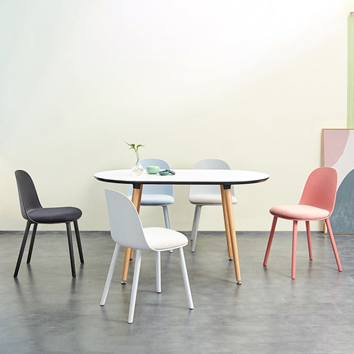 Sillas laterales de plástico Glam para interiores y exteriores, silla con respaldo sólido