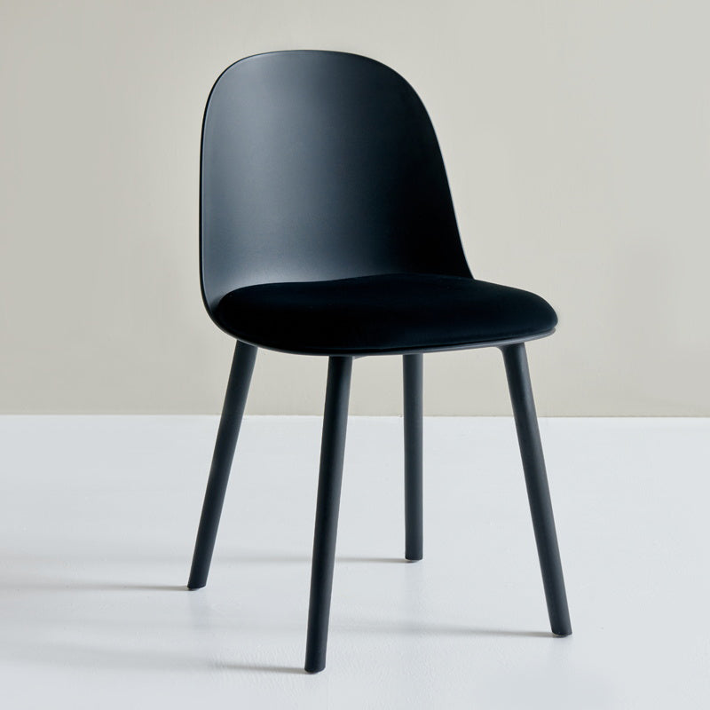 Sillas laterales de plástico Glam para interiores y exteriores, silla con respaldo sólido