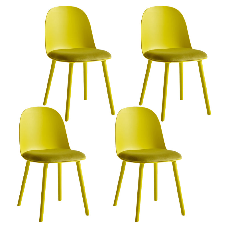 Sillas laterales de plástico Glam para interiores y exteriores, silla con respaldo sólido