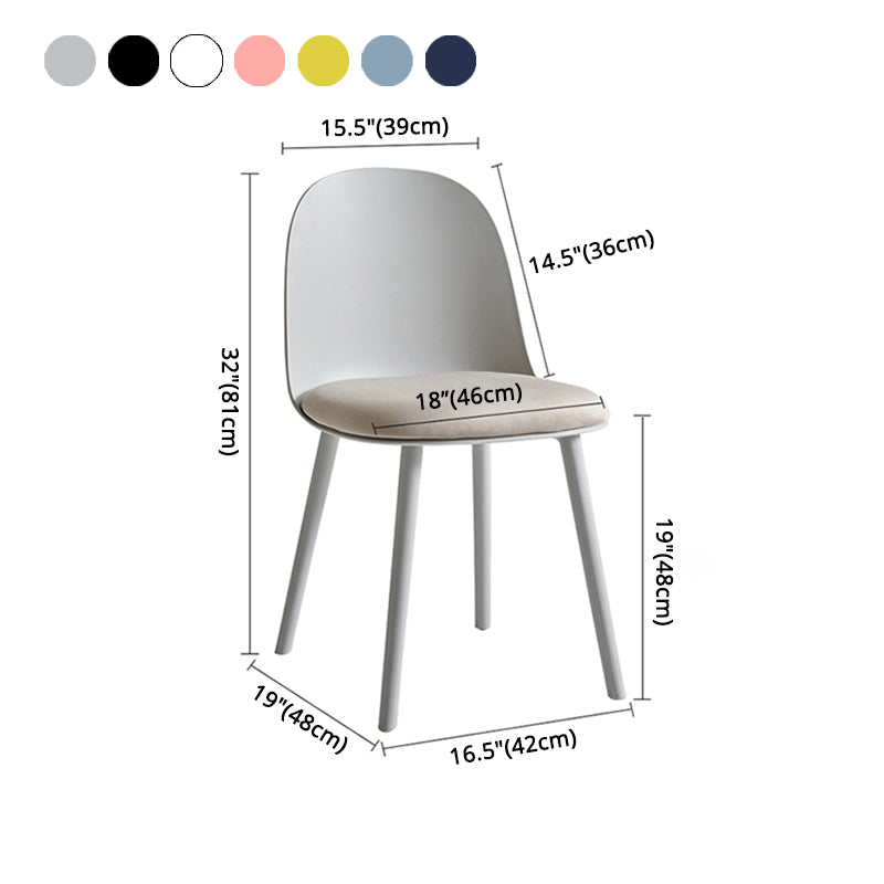 Sillas laterales de plástico Glam para interiores y exteriores, silla con respaldo sólido