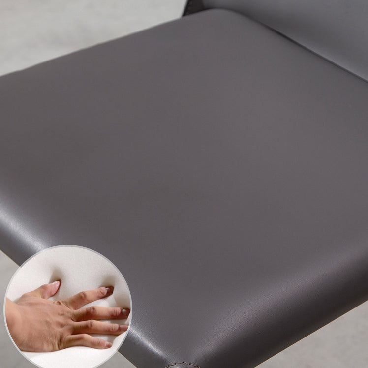 Moderner Parsons Side Chair Mattes Finish Leder gebogener Armloser Stuhl