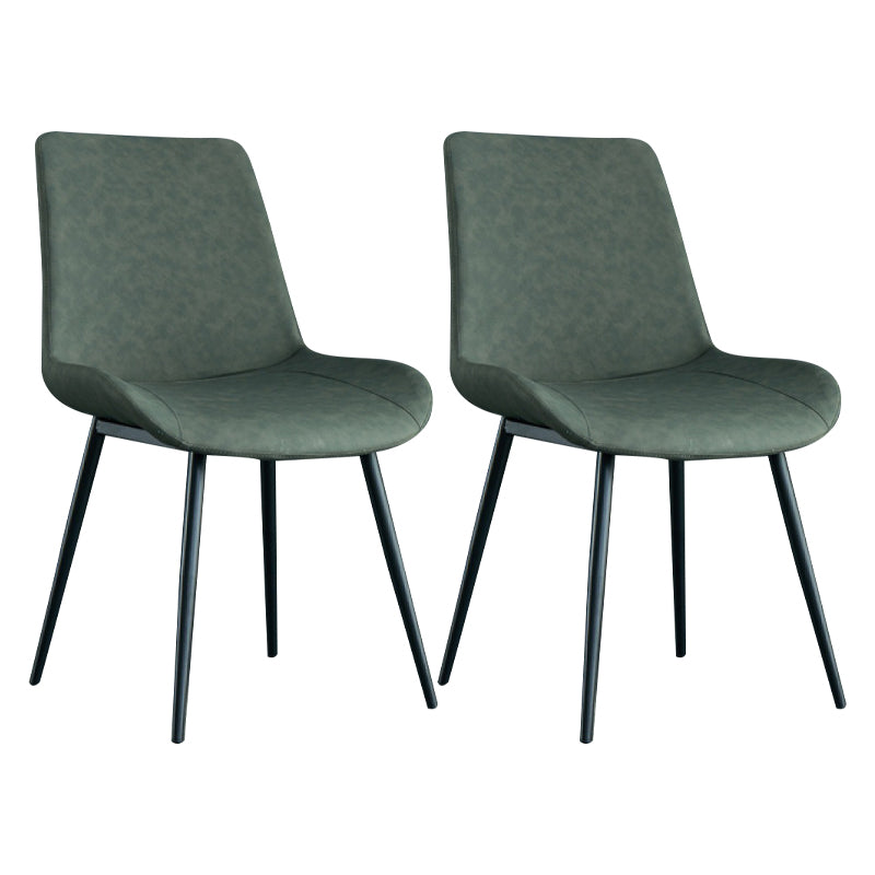 Moderner Parsons Side Stuhl Matte Finish Lederkrümmungsstuhl für Brasserie