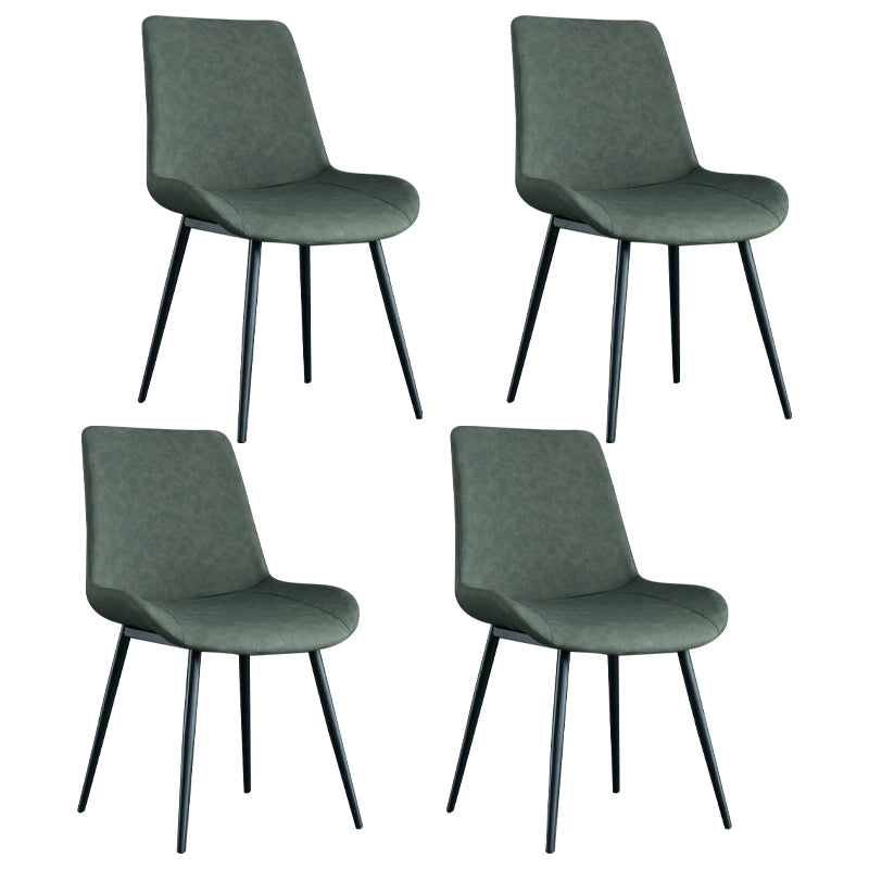 Moderner Parsons Side Stuhl Matte Finish Lederkrümmungsstuhl für Brasserie