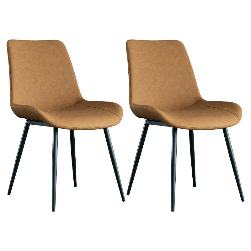 Moderner Parsons Side Stuhl Matte Finish Lederkrümmungsstuhl für Brasserie