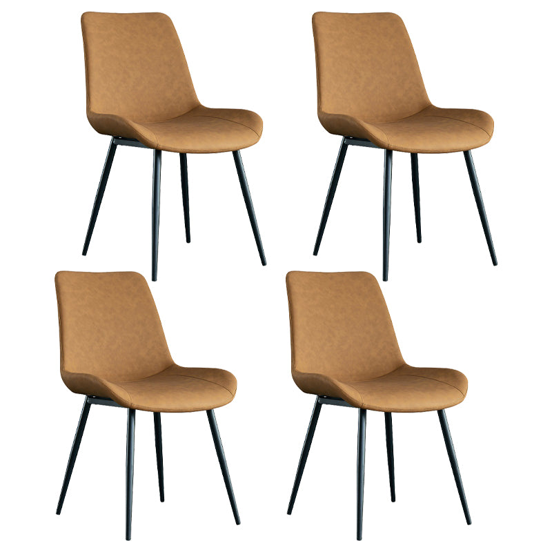 Moderner Parsons Side Stuhl Matte Finish Lederkrümmungsstuhl für Brasserie