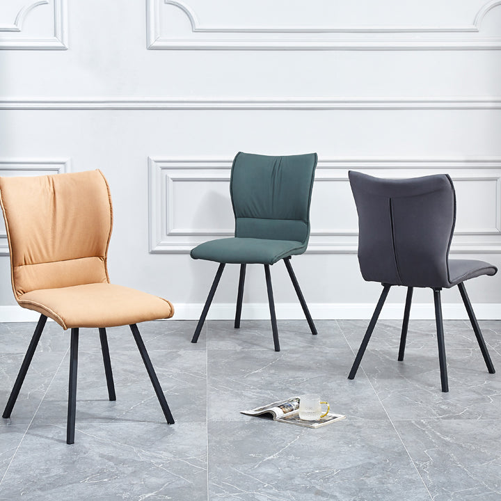 Chaise d'appoint rembourrée moderne, finition mate, chaise Parsons pour salle à manger