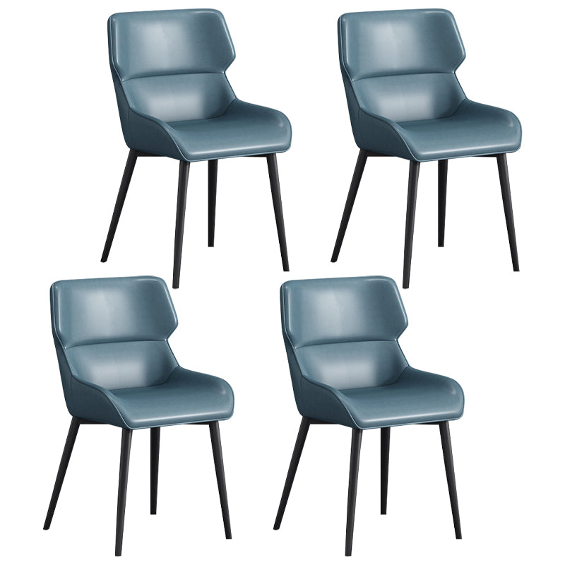 Silla de invitados Parsons moderna, silla curva de cuero con acabado mate para Brasserie