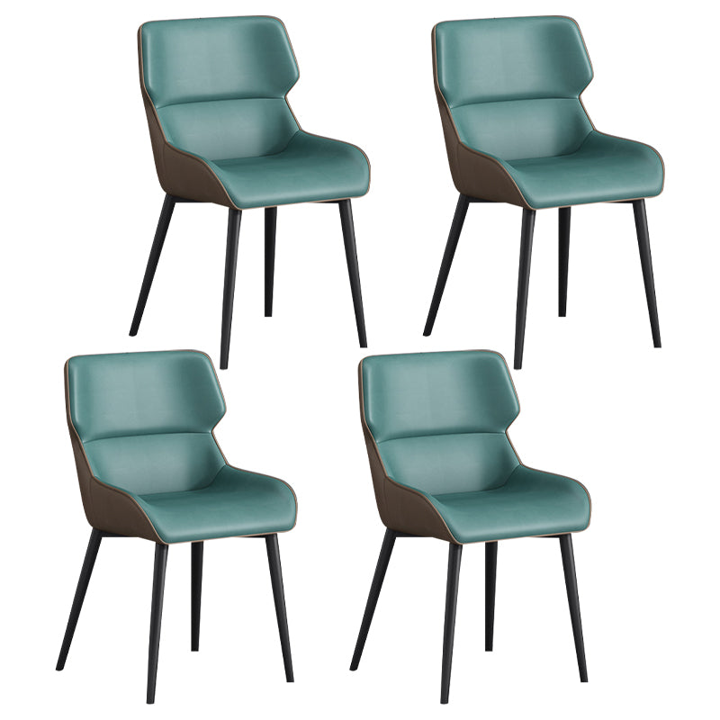 Silla de invitados Parsons moderna, silla curva de cuero con acabado mate para Brasserie