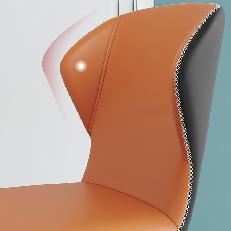 Silla auxiliar Parsons contemporánea, silla curva de cuero con acabado mate para Brasserie