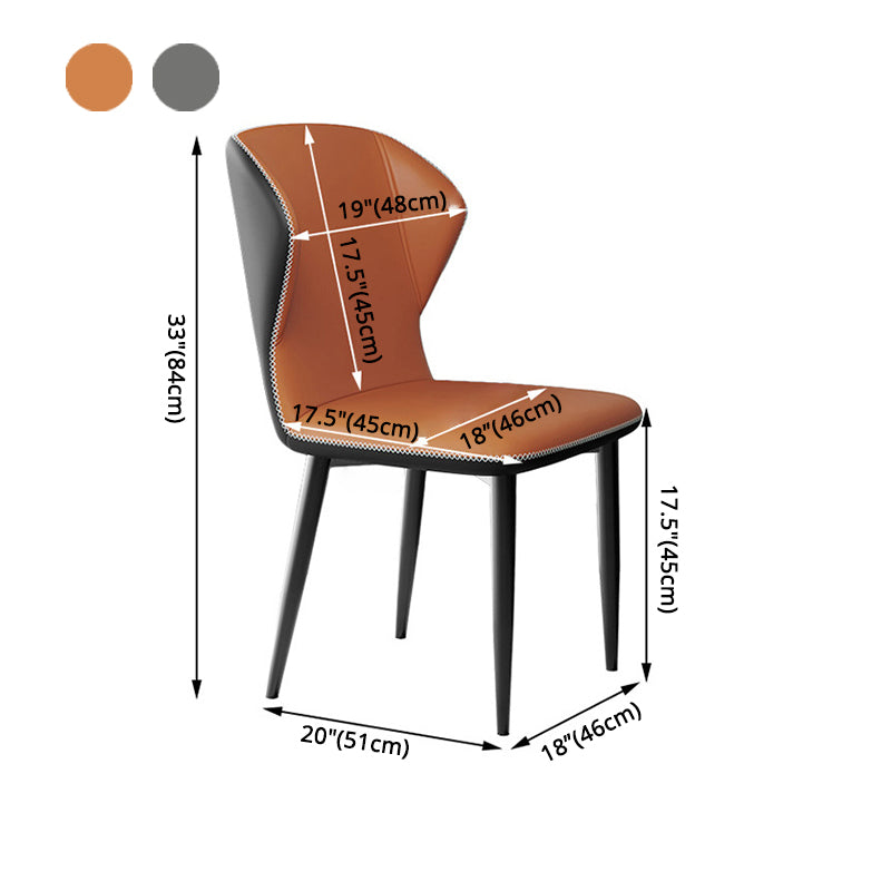 Silla auxiliar Parsons contemporánea, silla curva de cuero con acabado mate para Brasserie
