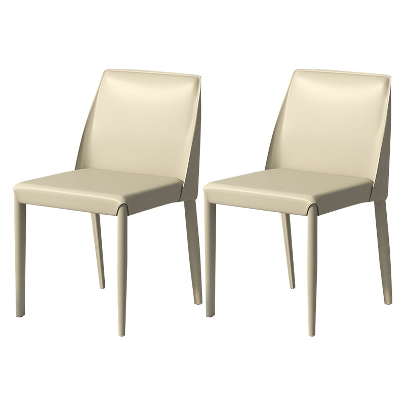 Silla auxiliar Parsons contemporánea, silla sin brazos curvada de cuero con acabado mate para Brasserie
