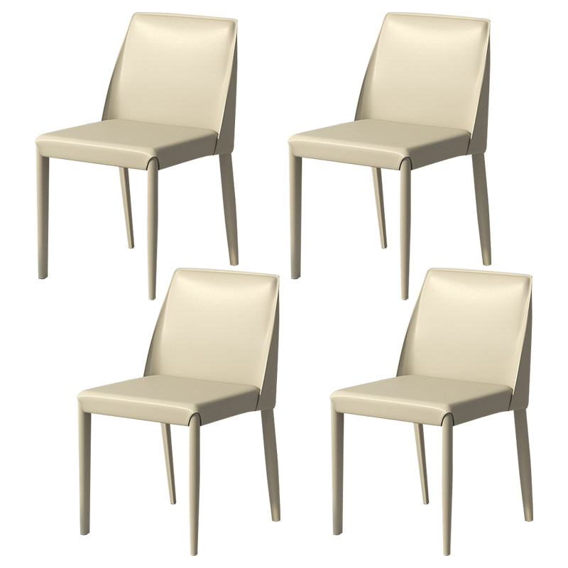 Silla auxiliar Parsons contemporánea, silla sin brazos curvada de cuero con acabado mate para Brasserie
