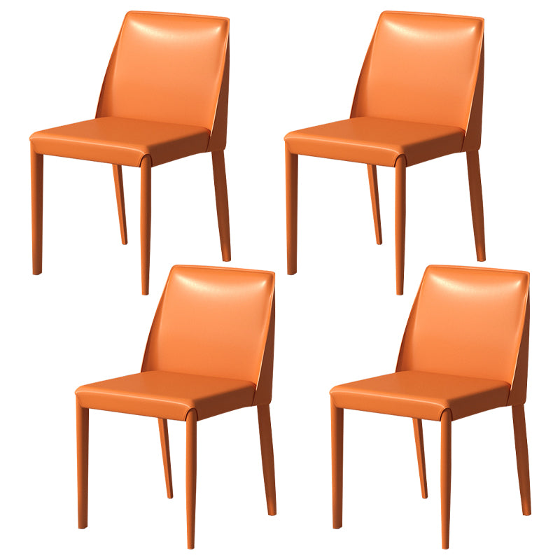 Silla auxiliar Parsons contemporánea, silla sin brazos curvada de cuero con acabado mate para Brasserie