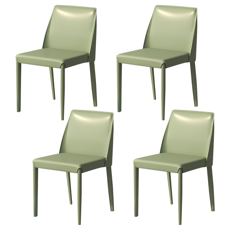 Silla auxiliar Parsons contemporánea, silla sin brazos curvada de cuero con acabado mate para Brasserie