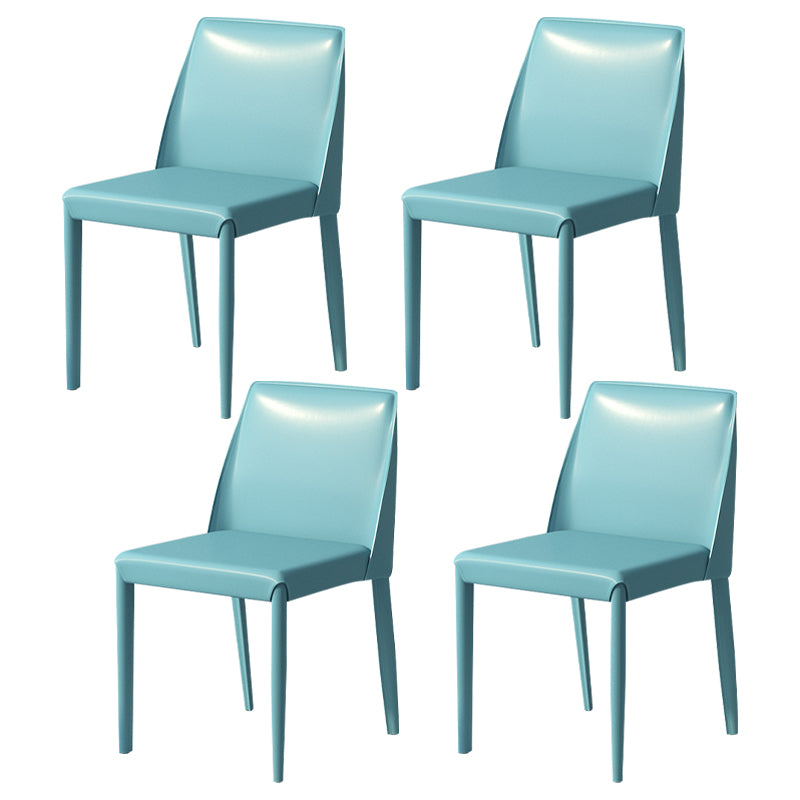 Silla auxiliar Parsons contemporánea, silla sin brazos curvada de cuero con acabado mate para Brasserie